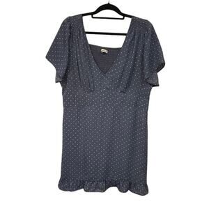 Abercrombie & Fitch Floral Dress XL‎ Above Knee V-Neck Flutter Sleeve Cottage